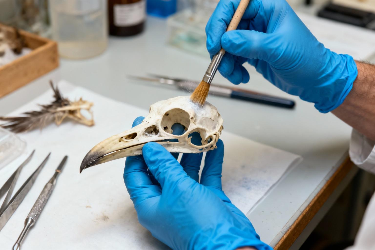 Comment nettoyer un crâne d’oiseau : méthodes douces et erreurs à éviter