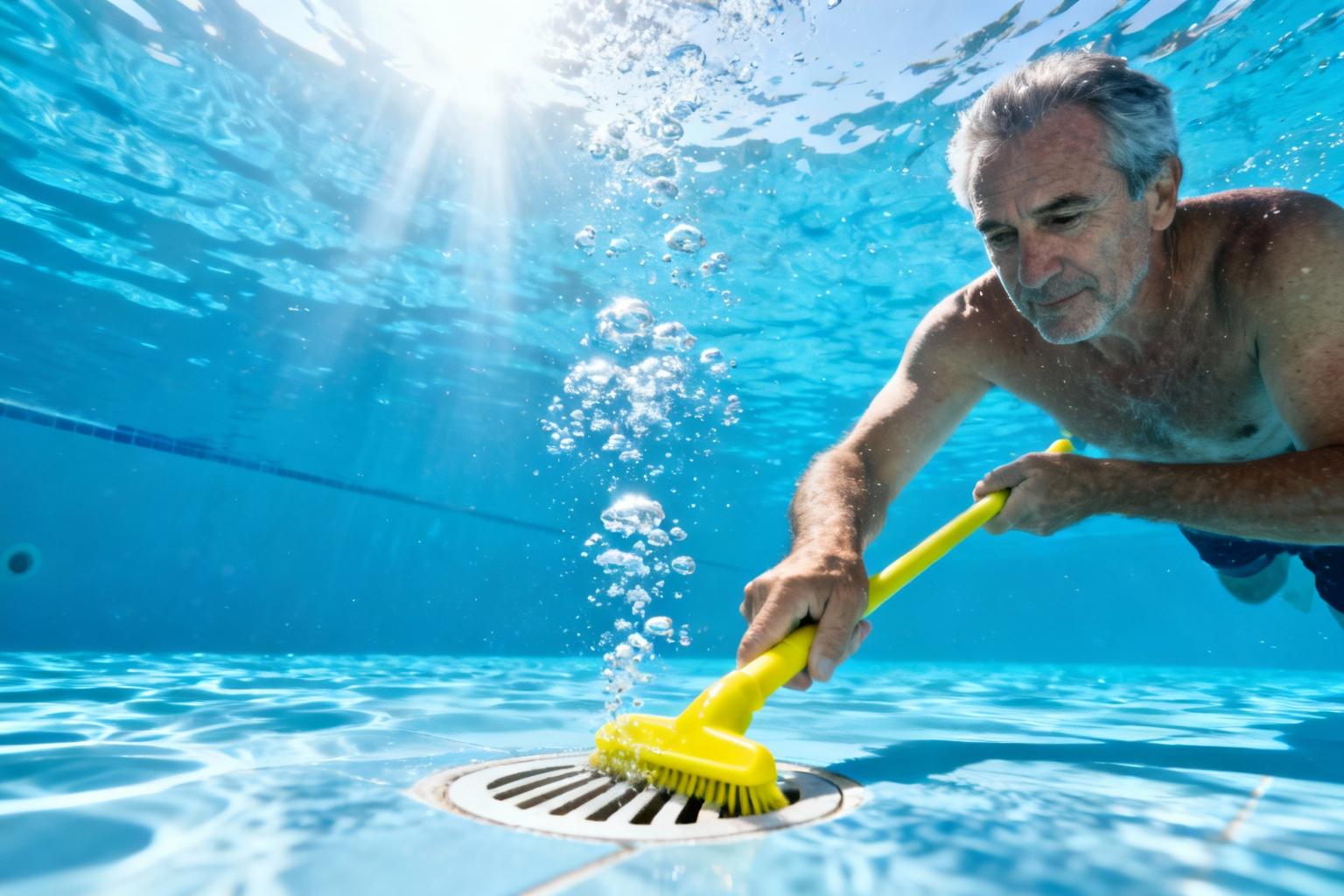 Comment nettoyer facilement un drain de fond de piscine bouché