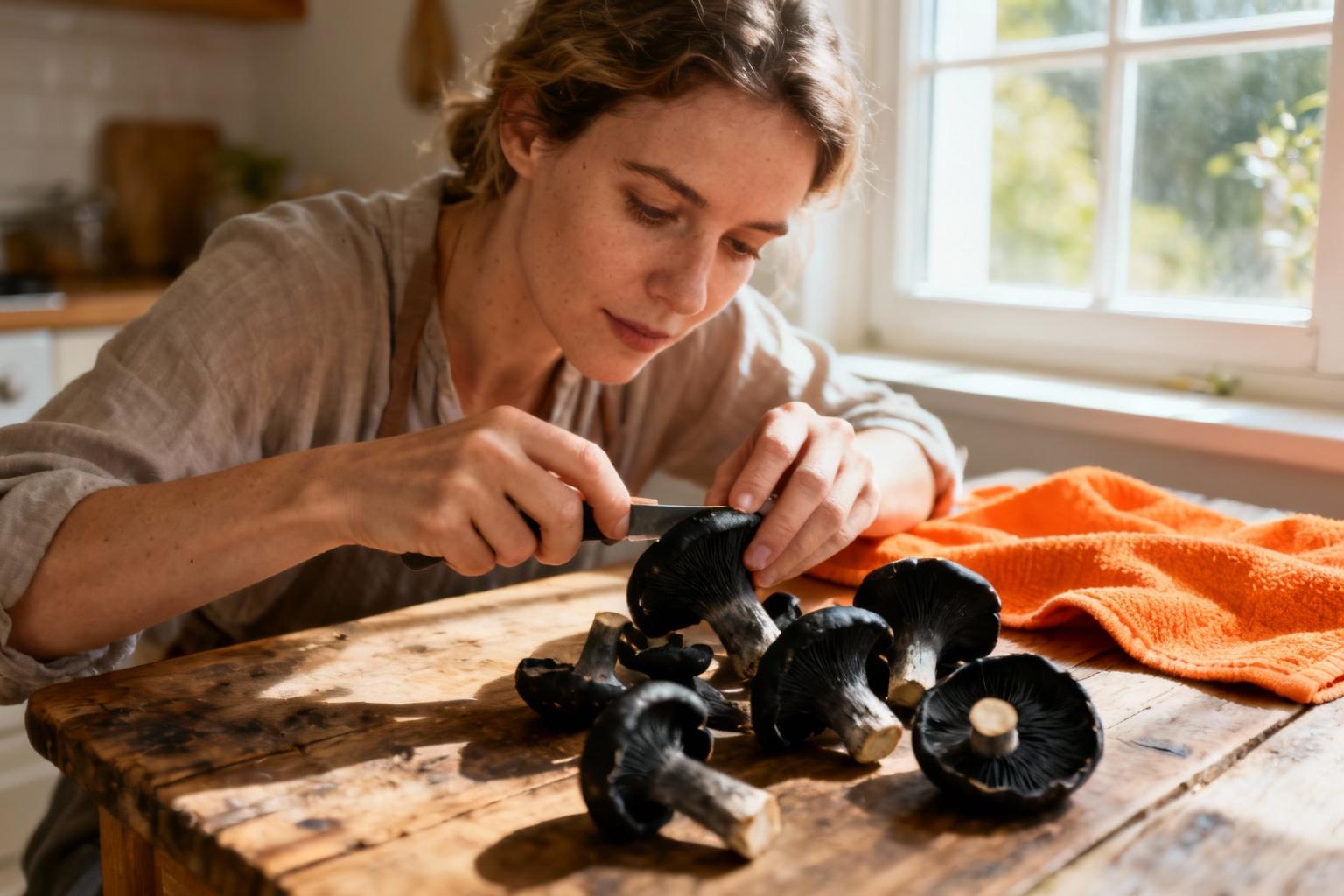 Comment nettoyer et préparer les trompettes de la mort étape par étape