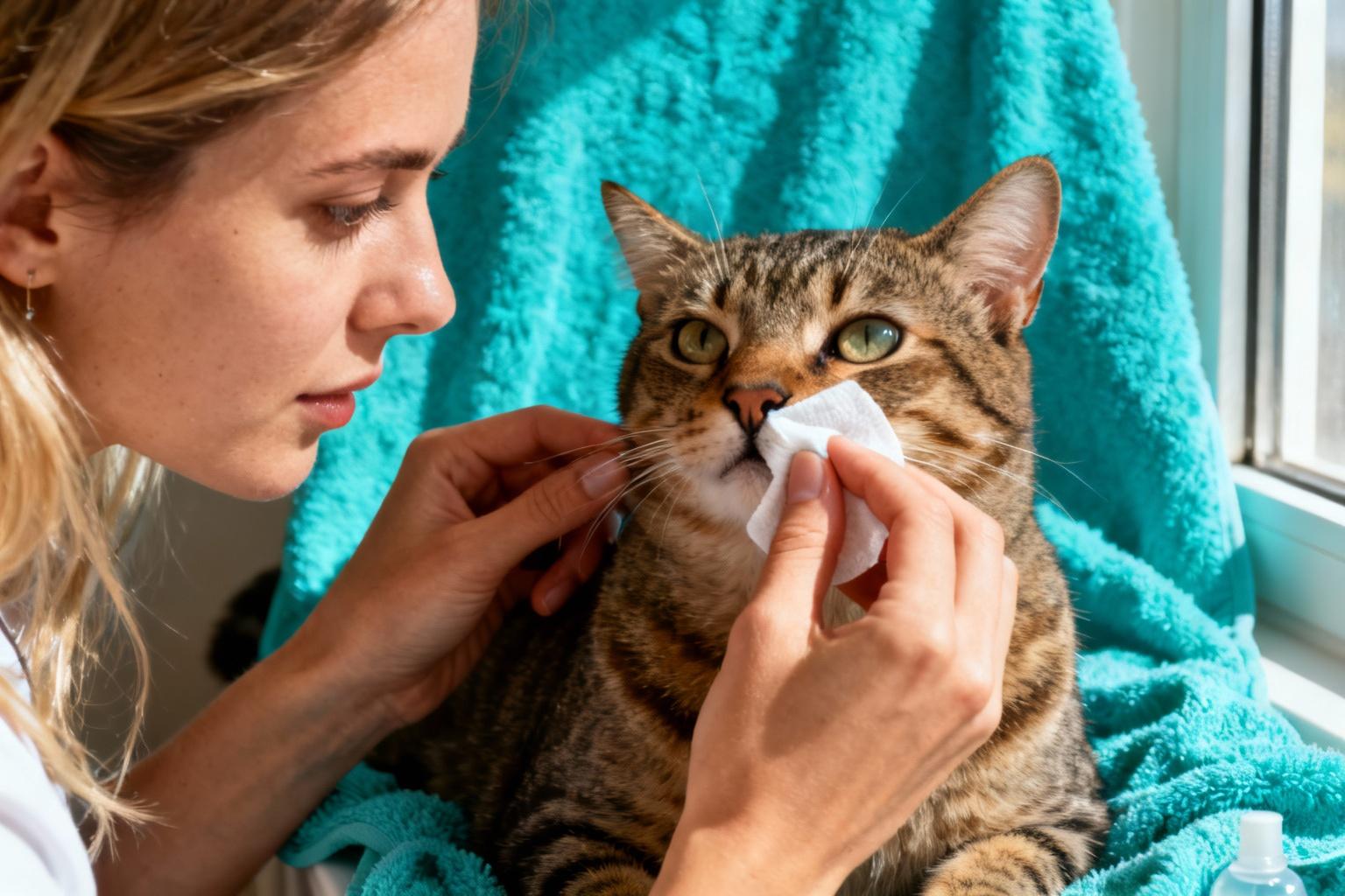 Comment nettoyer le nez de son chat sans stress